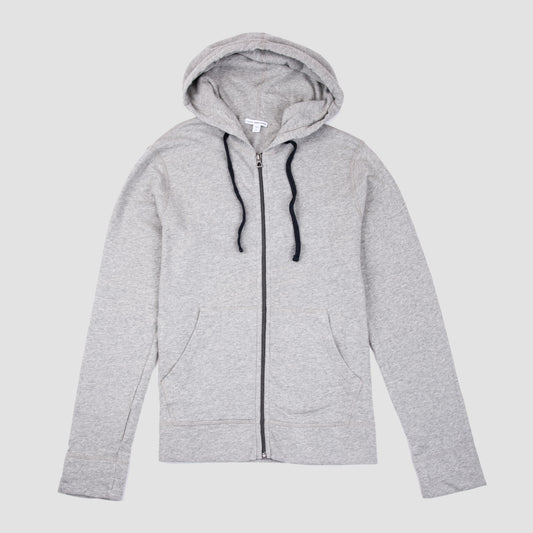 French Terry Zip Up Hoodie - Heather Grey