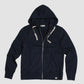 HDJKT02 Vintage Fleece Hooded Zip Jacket Relaxed Fit - Denim Blue