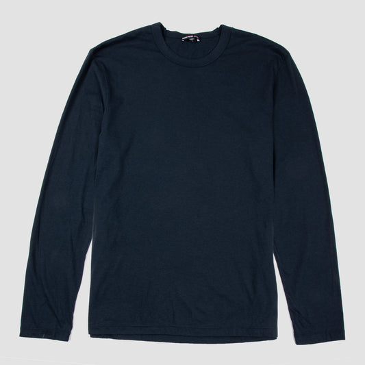 Luxe Lotus Long Sleeve Crew T-Shirt - French Navy