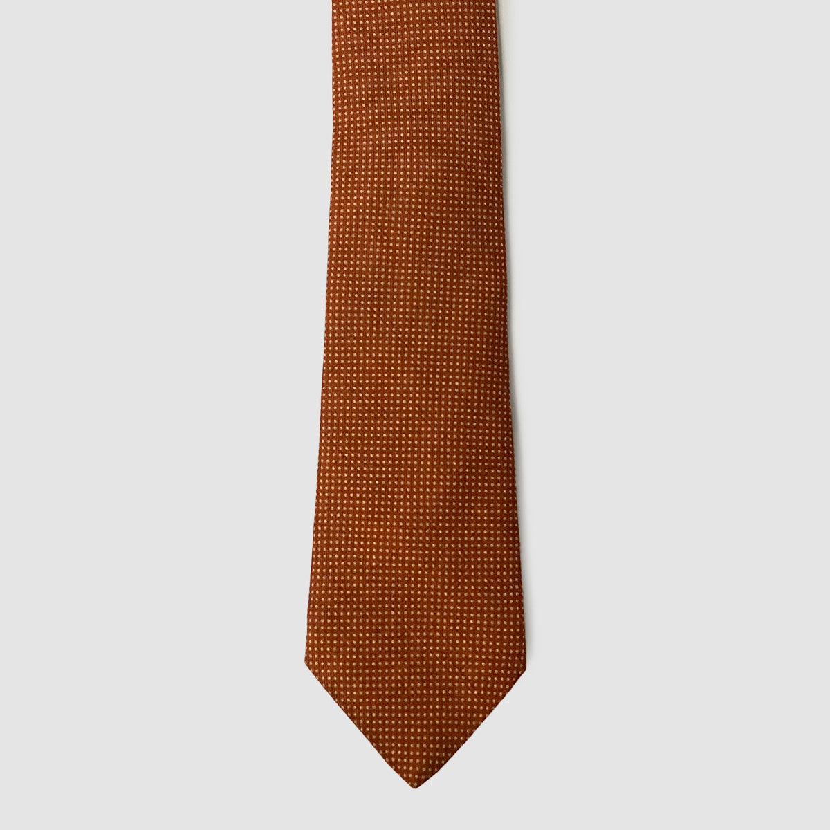 Orange Polka Dot 100% Wool Self-Tipped Tie