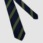 Navy and Green Regimental 100% Silk Hand Rolled Tie