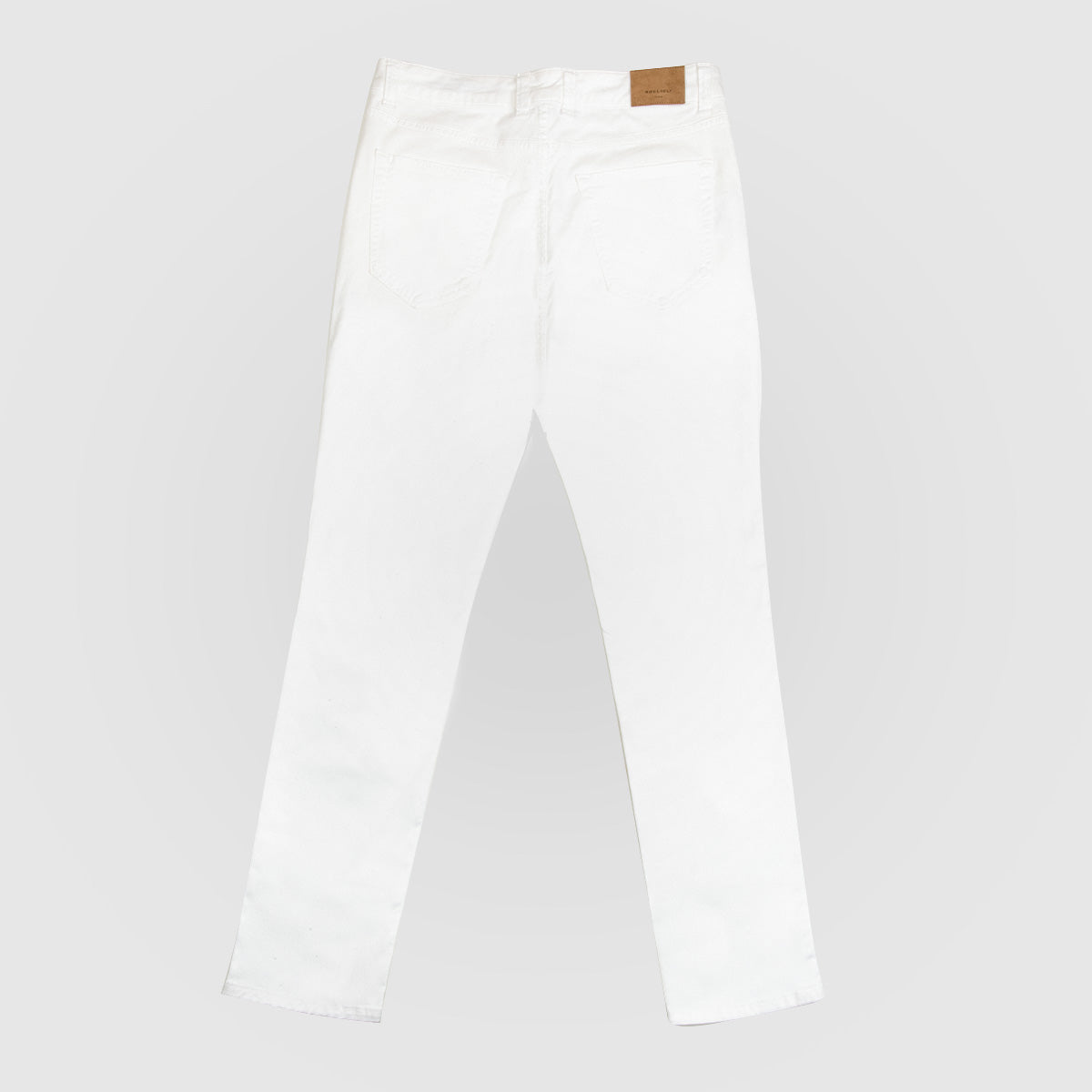5 Pocket Cotton Silk Trouser - White