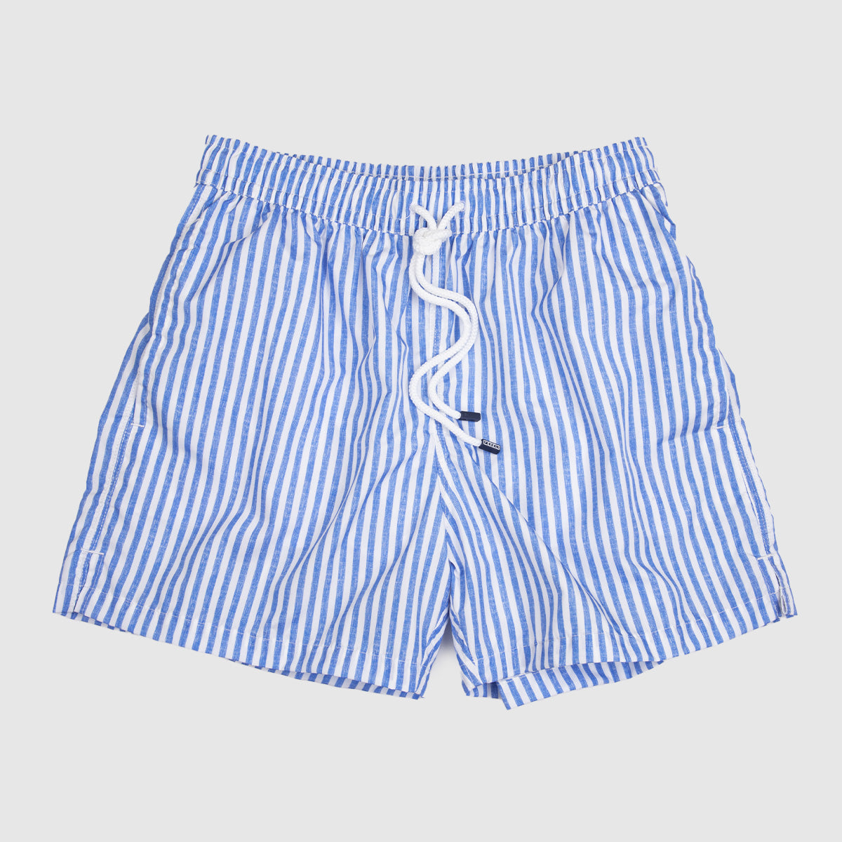 Madeira Printed Swim Trunk Stripes - White Navy