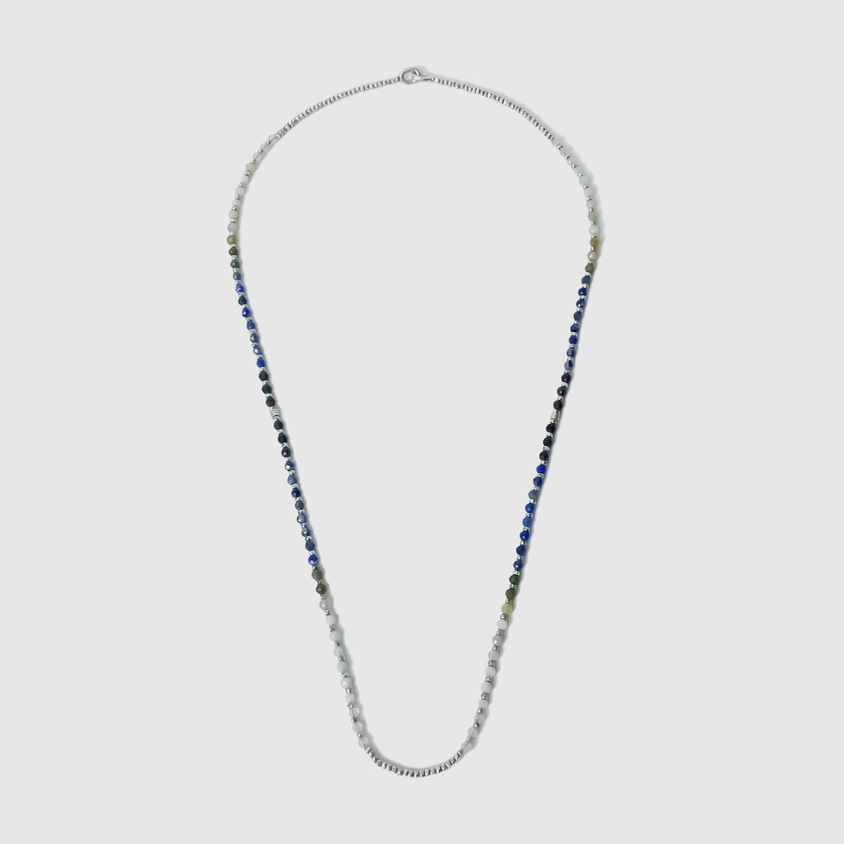 Crystal Necklace in Silver / Blue Pattern