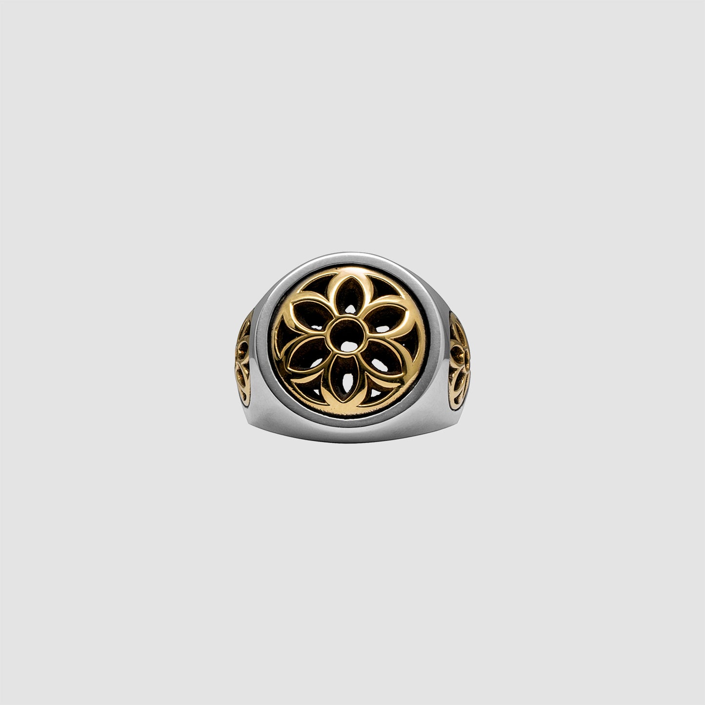 Good Art Club Ring Two Tone Silver .925 & Gold 22 Kt