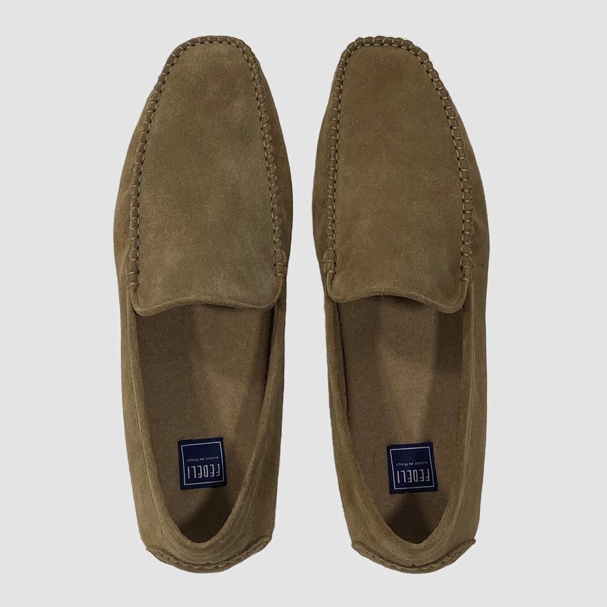 Suede Cashmere Flannel Slippers - Tan / Beige