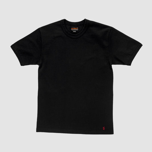 11oz Cotton Knit Crew Neck Short Sleeved T-Shirt - Black